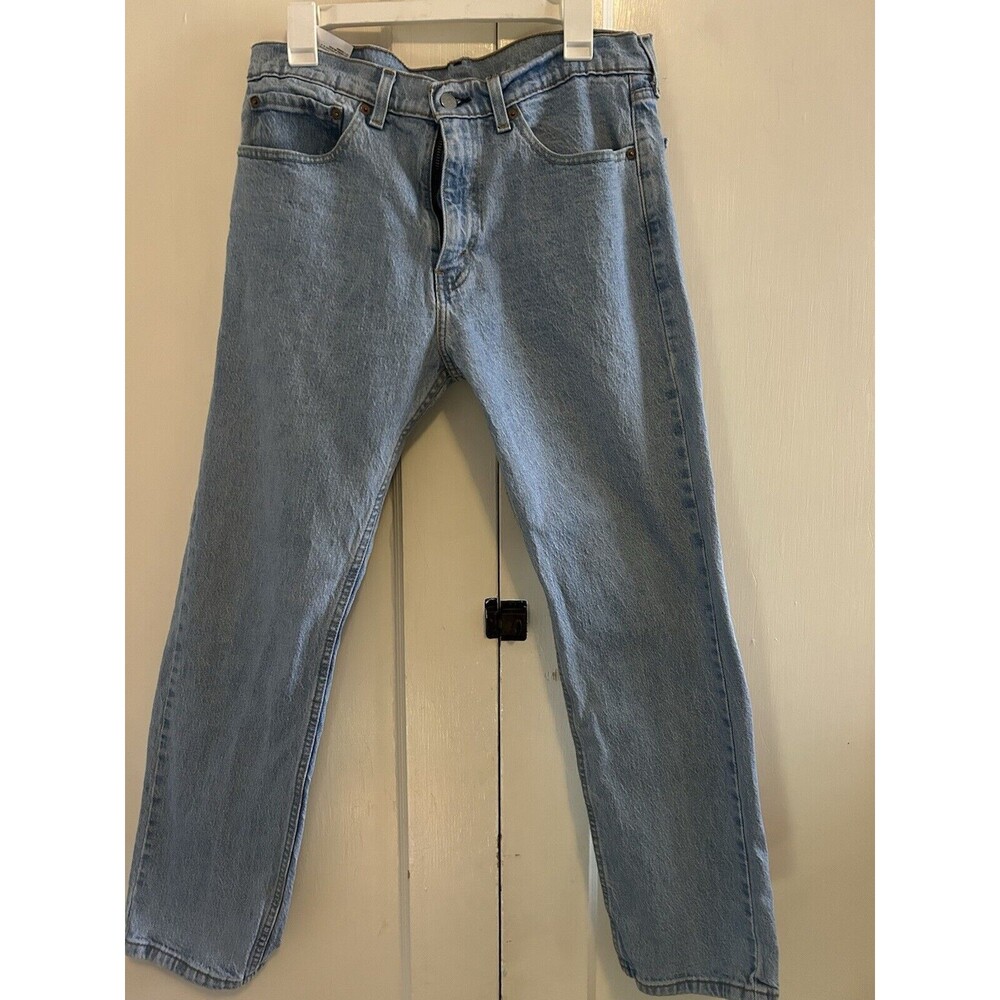 Levi's 505 Men's Cotton Jeans - Light Stonewash Size 34x30